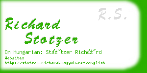 richard stotzer business card